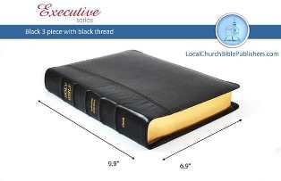 Mid Size Wide Margin KJV Bible (Black, 3 Piece Calfskin Leather, Black Letter)