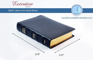 Hand Size Text KJV Bible (Black, 1 Piece Calfskin Leather, Black Letter)