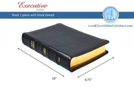 Mid-Size Classic Study KJV Bible (Black, 1 Piece Calfskin Leather, Black Letter)