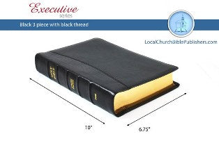 Mid-Size Classic Study KJV Bible (Black, 3 Piece Calfskin Leather, Black Letter)