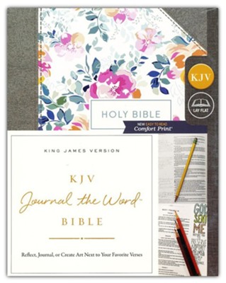 Journal the Word KJV Bible (Pink Floral, Cloth over Board)